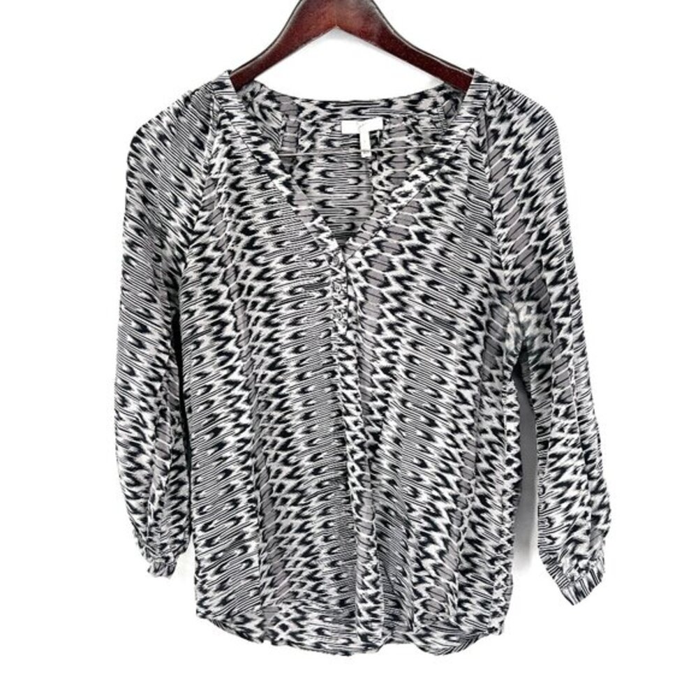 Joie popover 100% silk‎ abstract snakeskin blouse career business casual top S